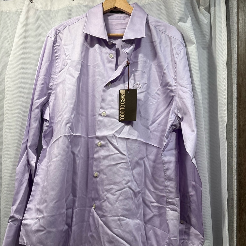 Roberto Cavalli lilac men’s dress shirt